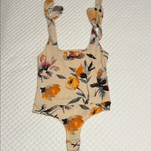 Floral Print Top with Tie Straps